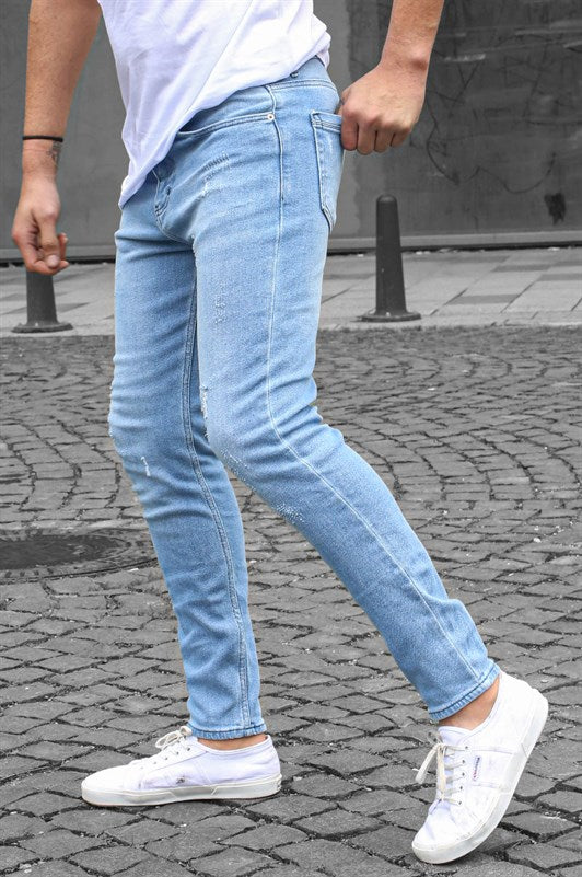 Skinny Fit Buz Mavisi Erkek Jean 5712
