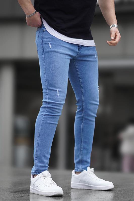 Skinny Fit Buz Mavisi Erkek Jean 5712