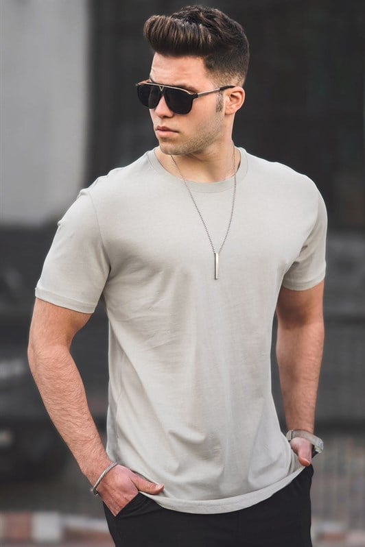 Taş Rengi Erkek Tişört 4951