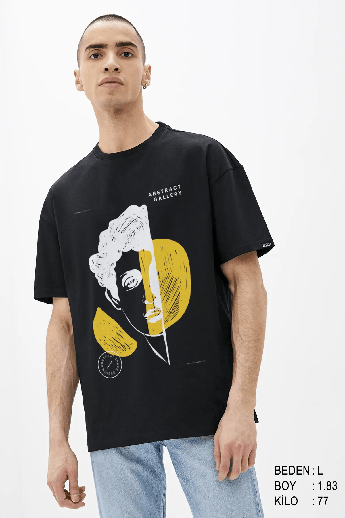 Abstract Gallery Oversize Erkek Tişört - PΛSΛGE