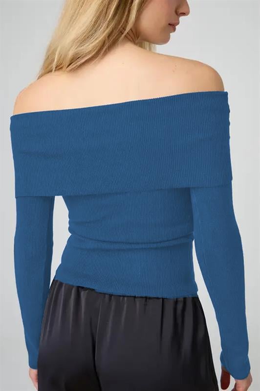 Mavi Madonna Yaka Uzun Kollu Triko Kazak MG2184