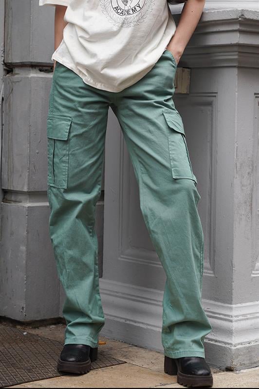 Mint Yeşili Cep Detaylı Kadın Kargo Pantolon MG1602