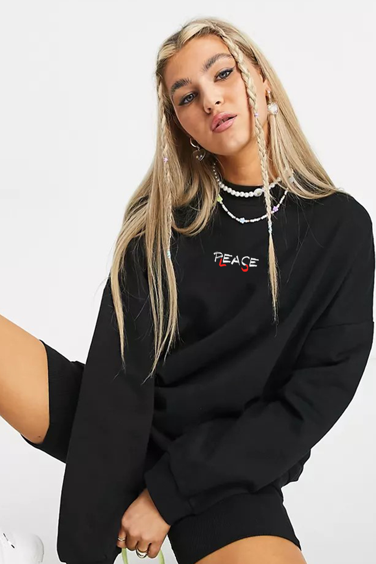 Peace Please Oversize Kadın Sweatshirt