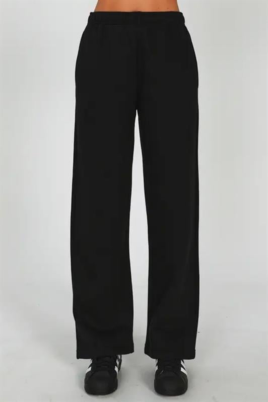Siyah Wide Leg Basic Kadın Eşofman Altı MG1916