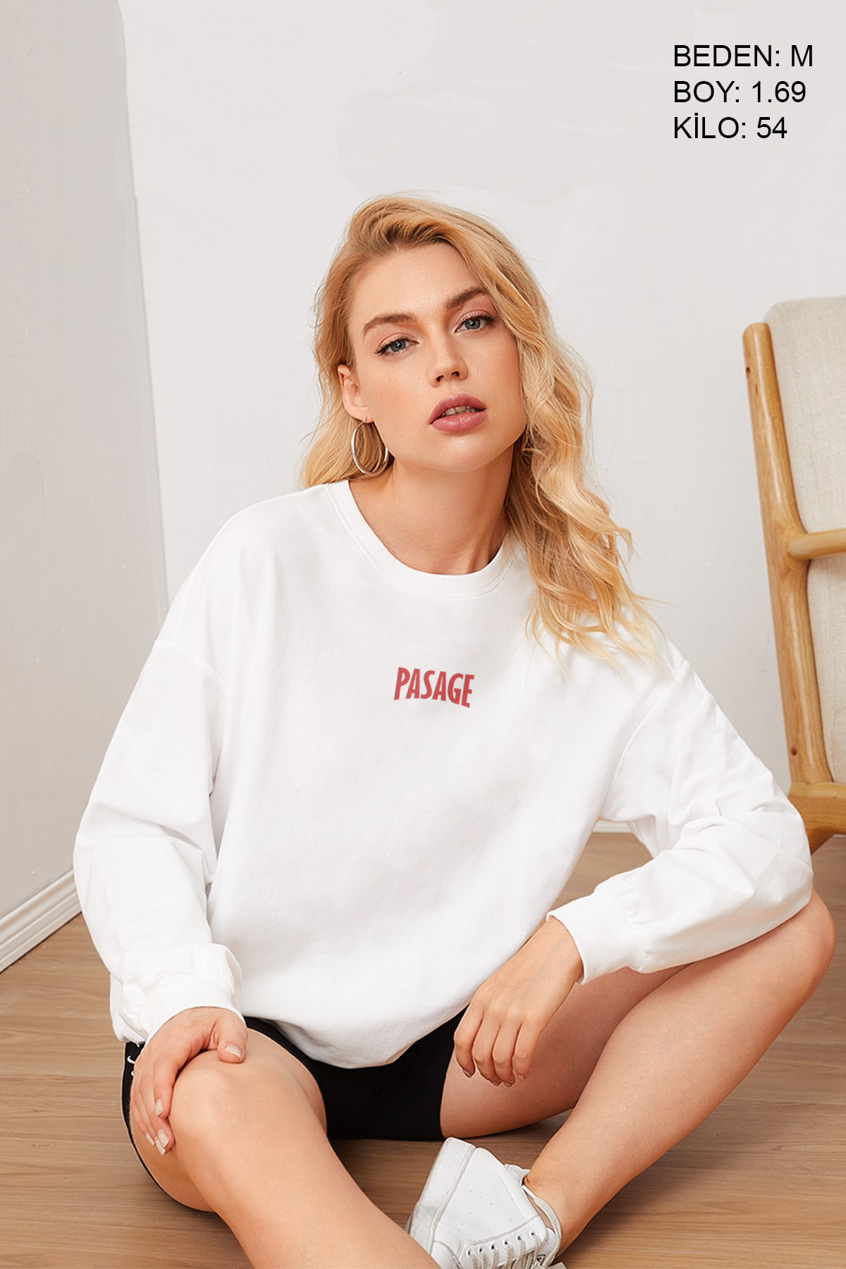 Mask Woman Oversize Kadın Sweatshirt