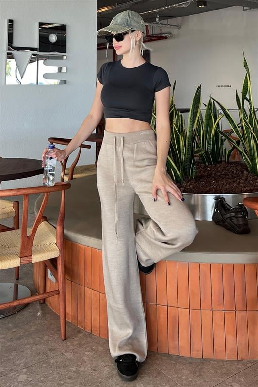 Vizon Beli Ayarlanabilir Geniş Paça Pantolon MG2089