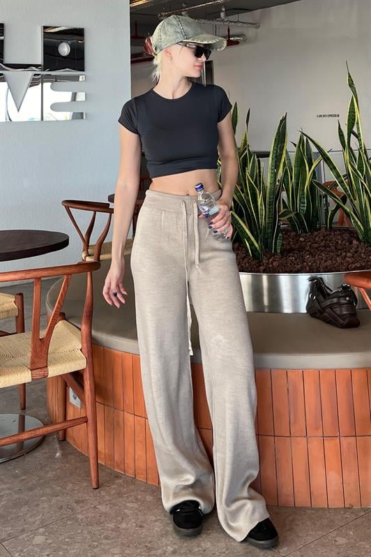 Vizon Beli Ayarlanabilir Geniş Paça Pantolon MG2089