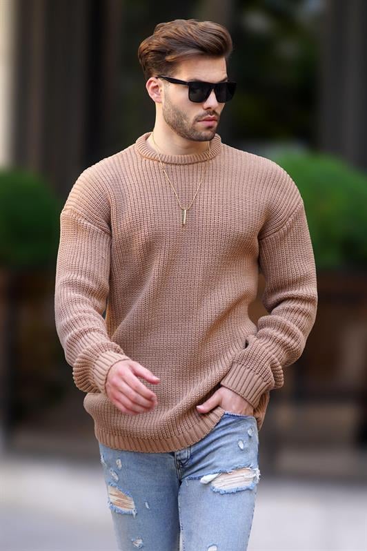 Vizon Erkek Bisiklet Yaka Uzun Kollu Örme Kazak 7246