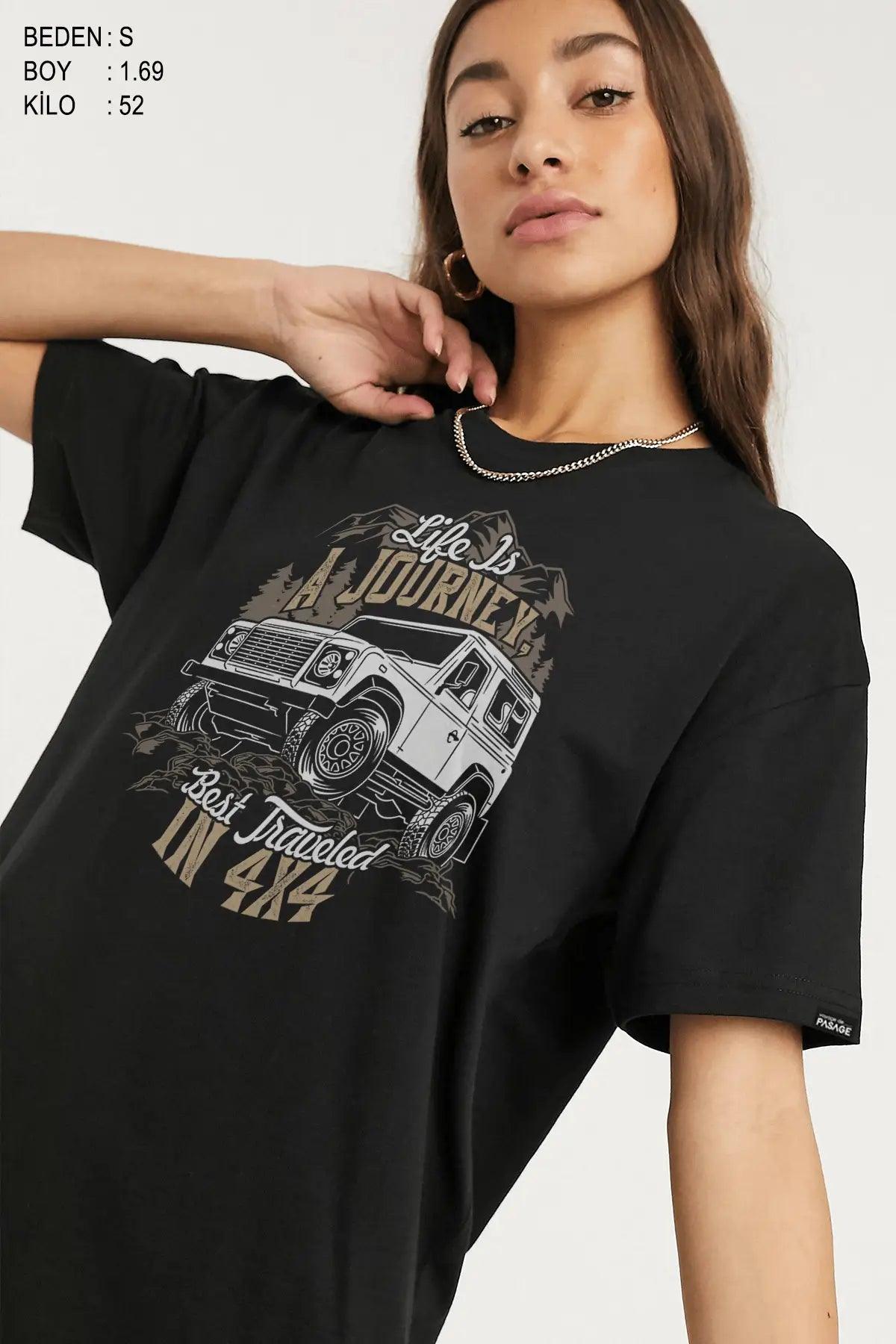 4x4 Offroad Oversize Kadın Tişört - PΛSΛGE