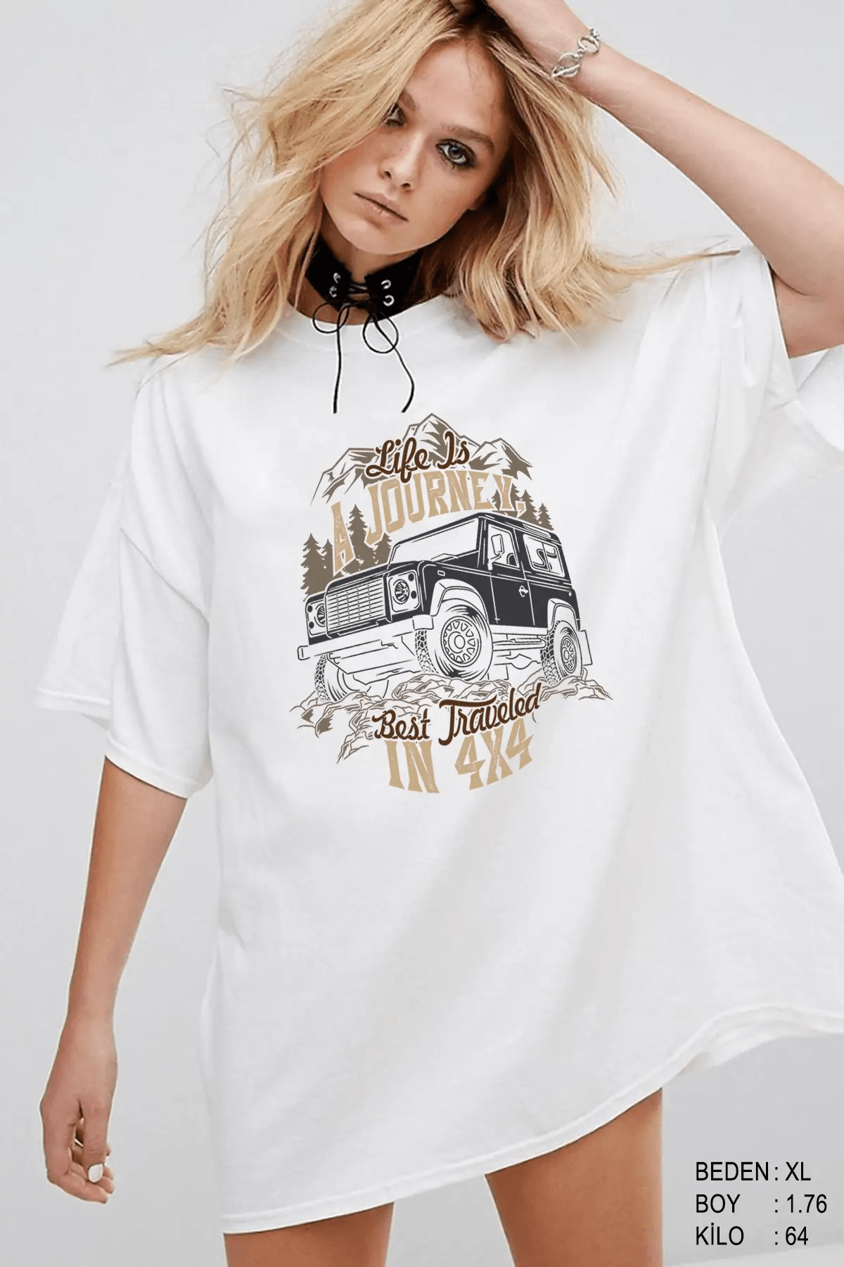 4x4 Offroad Oversize Kadın Tişört - PΛSΛGE