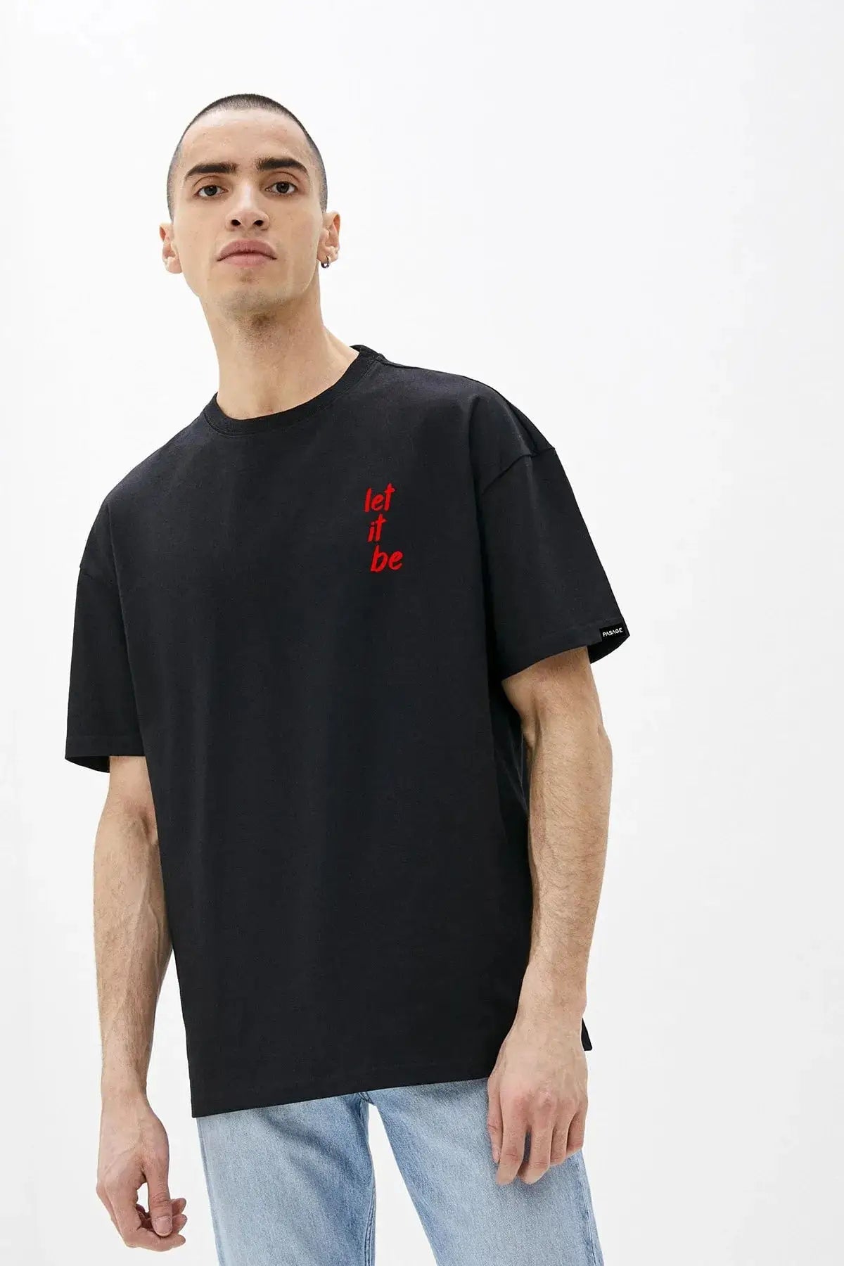 Let İt Be Oversize Erkek Tişört - PΛSΛGE