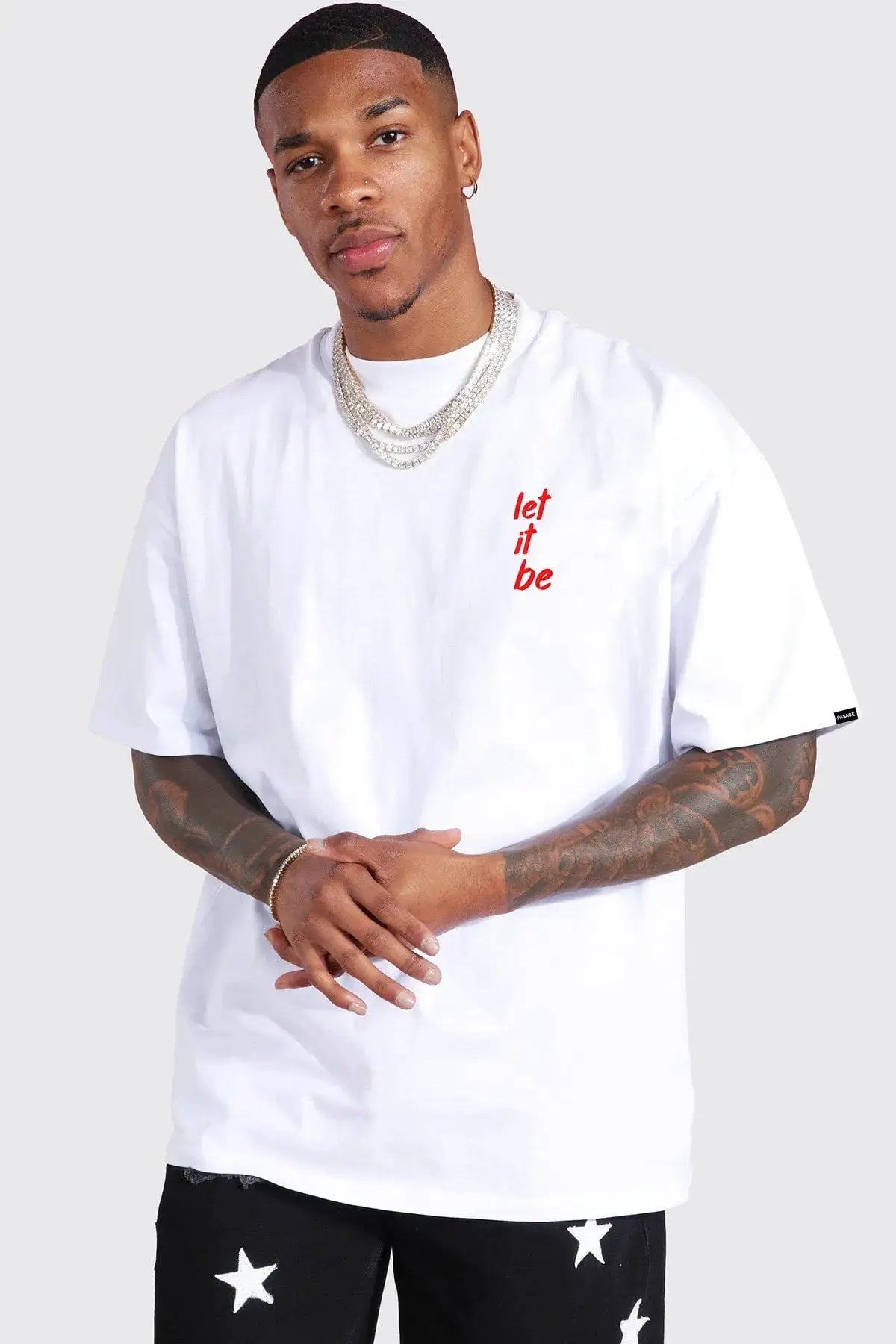 Let İt Be Oversize Erkek Tişört - PΛSΛGE
