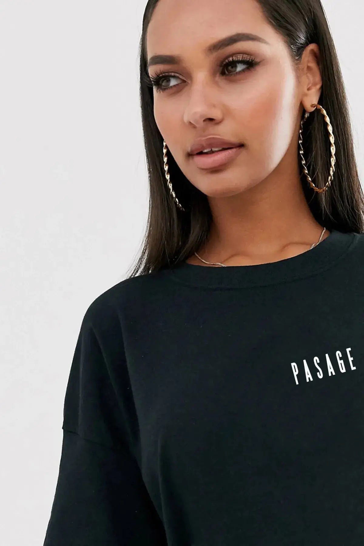 Mid Pasage Oversize Kadın Tişört - PΛSΛGE