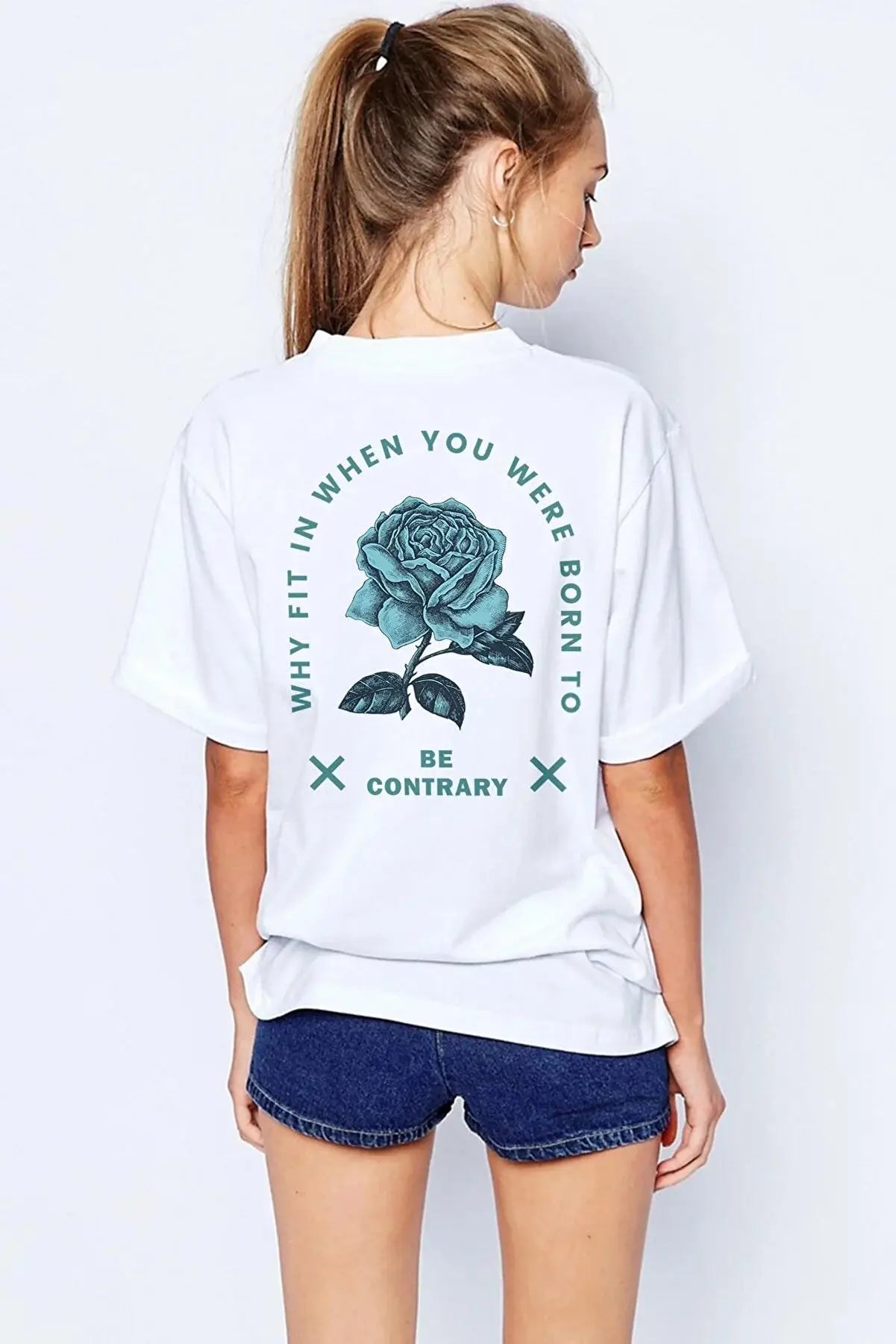 Be Contrary Oversize Kadın Tişört - PΛSΛGE