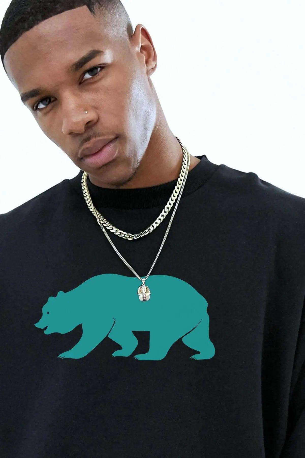 BLUE BEAR Oversize Erkek Sweatshirt PΛSΛGE