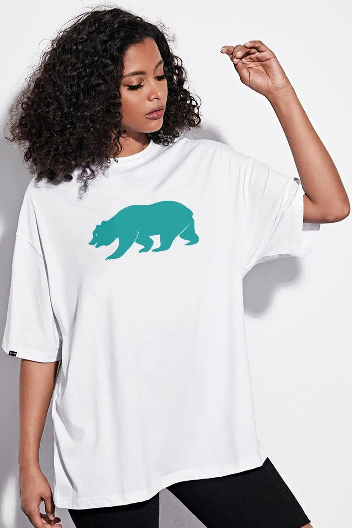 Blue Bear Oversize Kadın Tişört PΛSΛGE