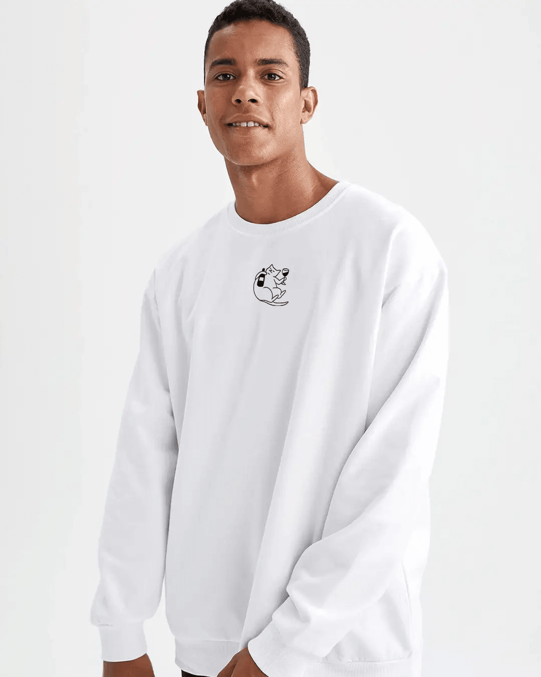 Catline Oversize Erkek Sweatshirt PΛSΛGE