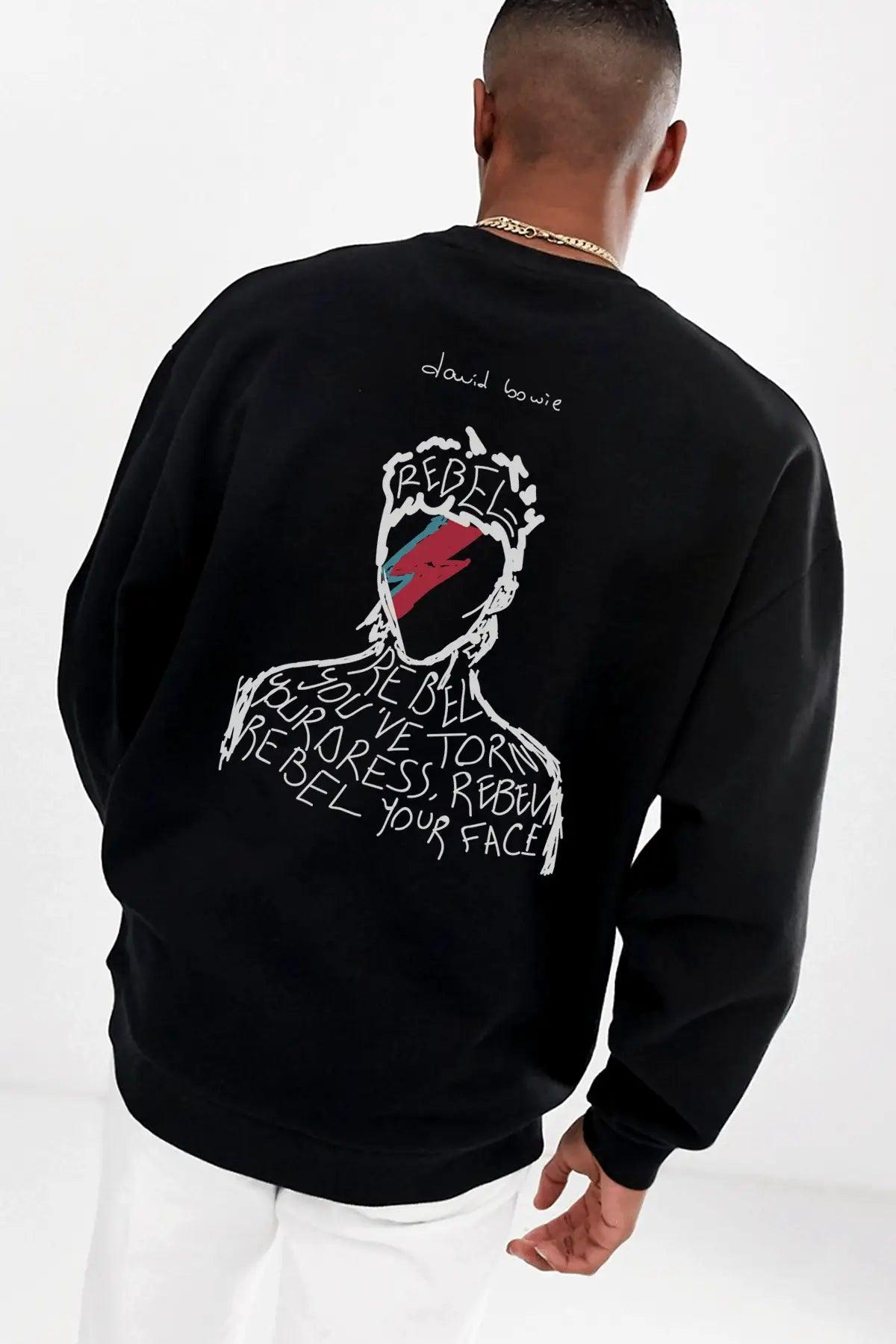 DAVID BOWIE Oversize Erkek Sweatshirt PΛSΛGE