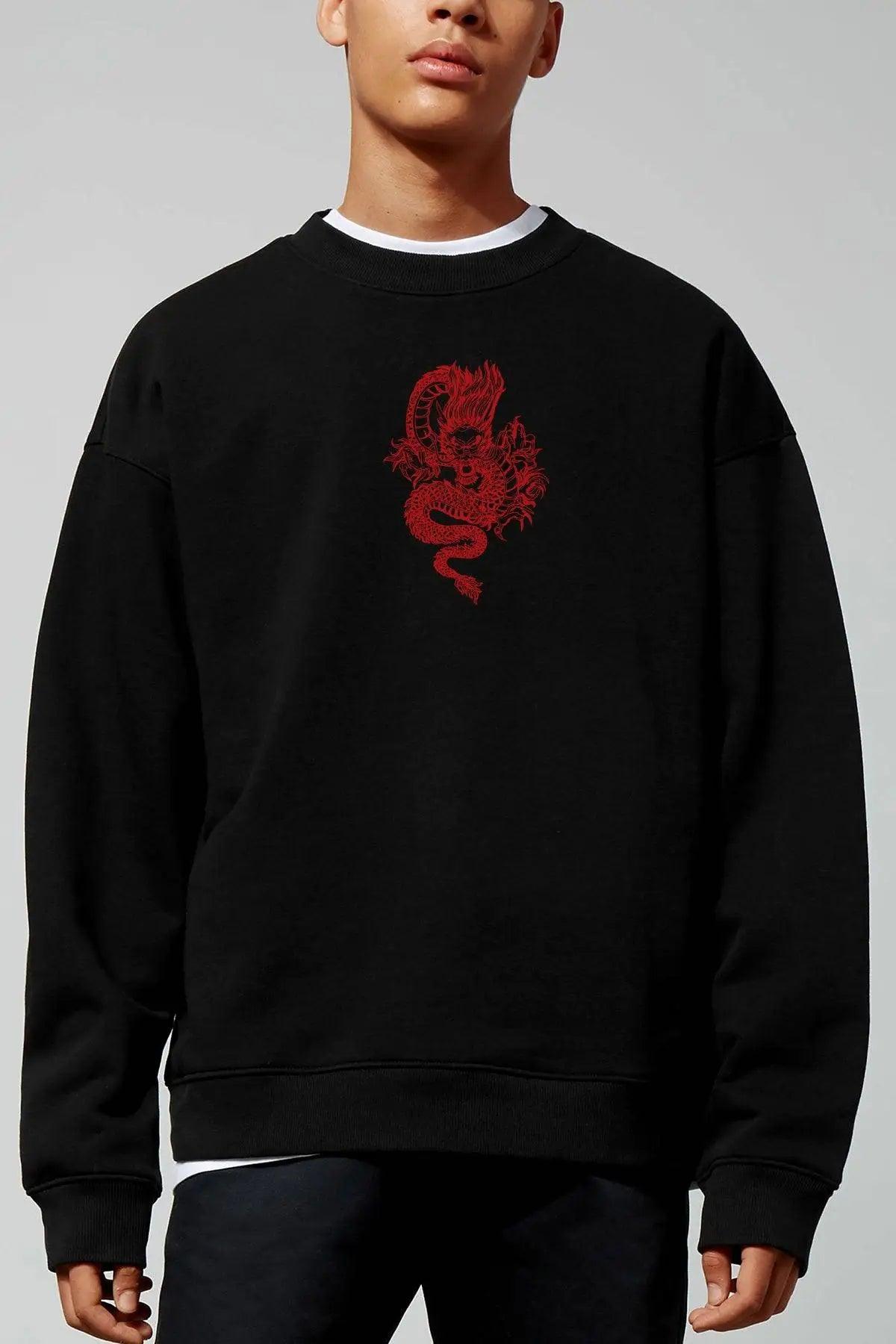 DRAGON Oversize Erkek Sweatshirt PΛSΛGE
