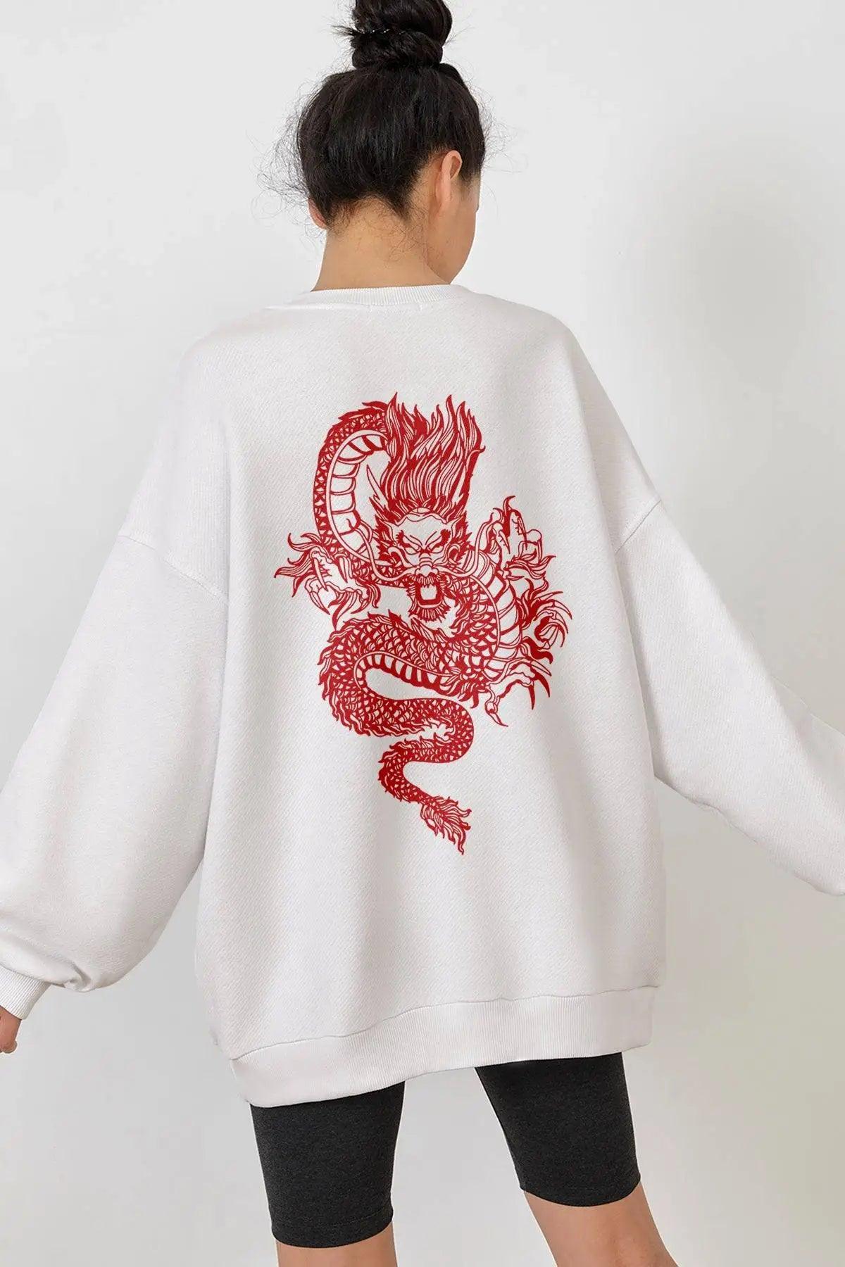 DRAGON Oversize Kadın Sweatshirt PΛSΛGE