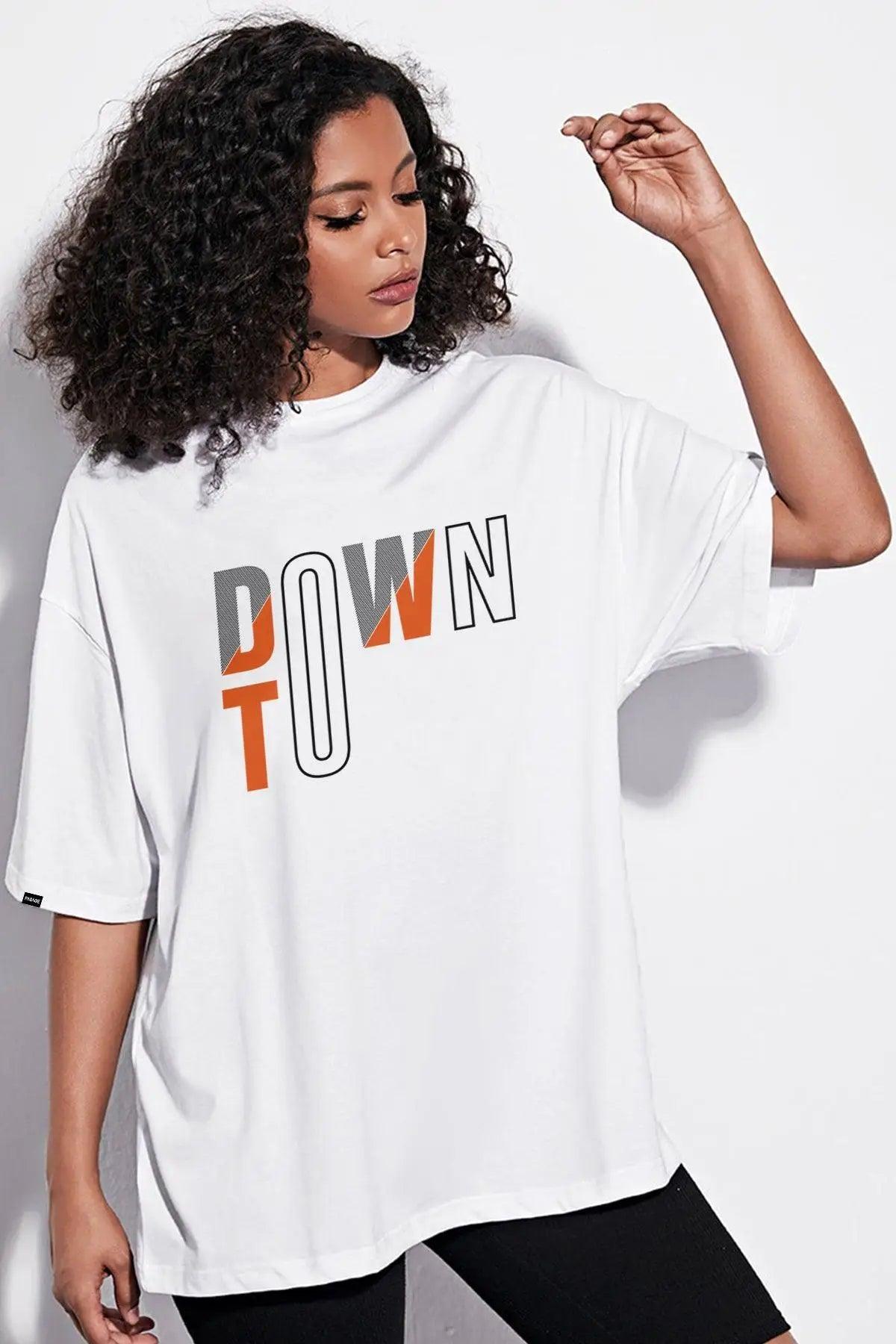 Down To Oversize Kadın Tişört PΛSΛGE