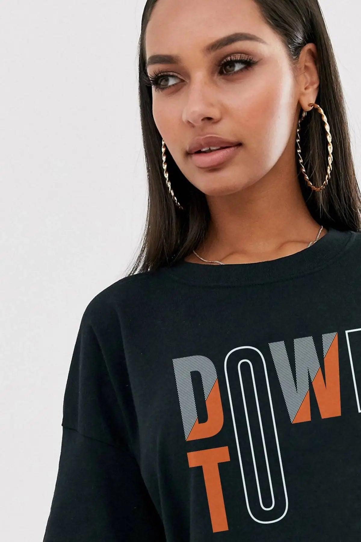 Down To Oversize Kadın Tişört PΛSΛGE