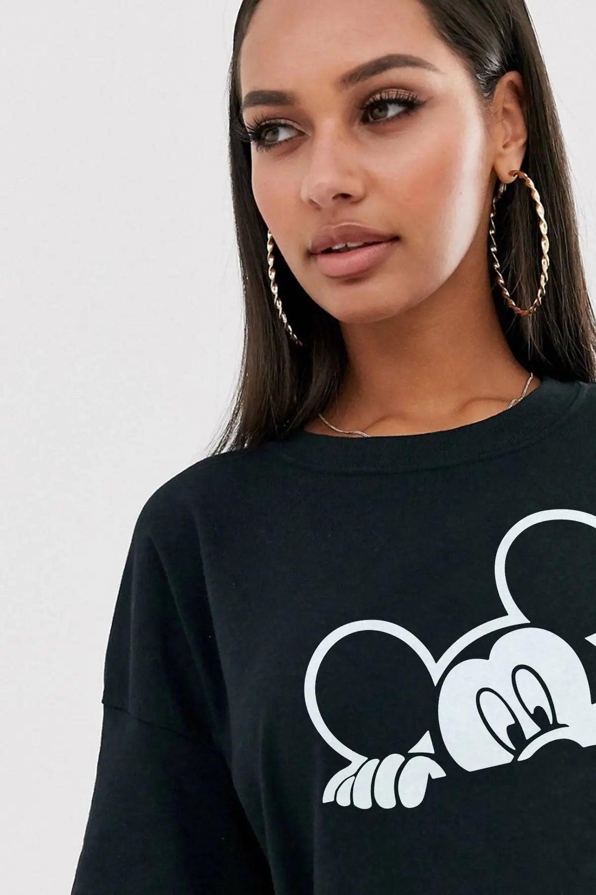 Mickey Oversize Kadın Tişört PΛSΛGE