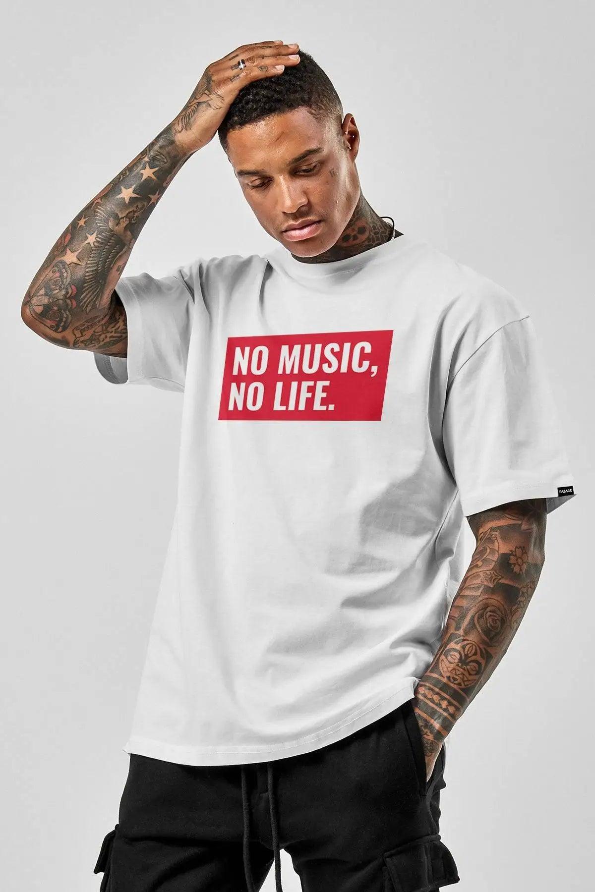 No Music Oversize Erkek Tişört PΛSΛGE