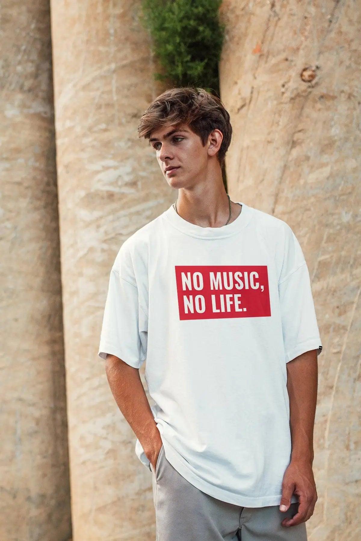 No Music Oversize Erkek Tişört PΛSΛGE