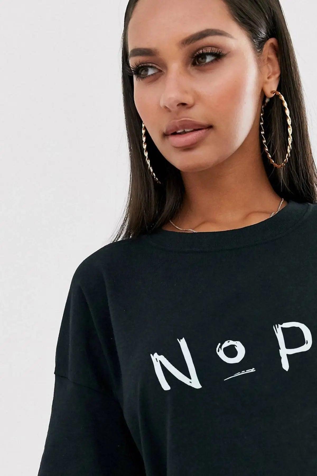 Nope Oversize Kadın Tişört PΛSΛGE