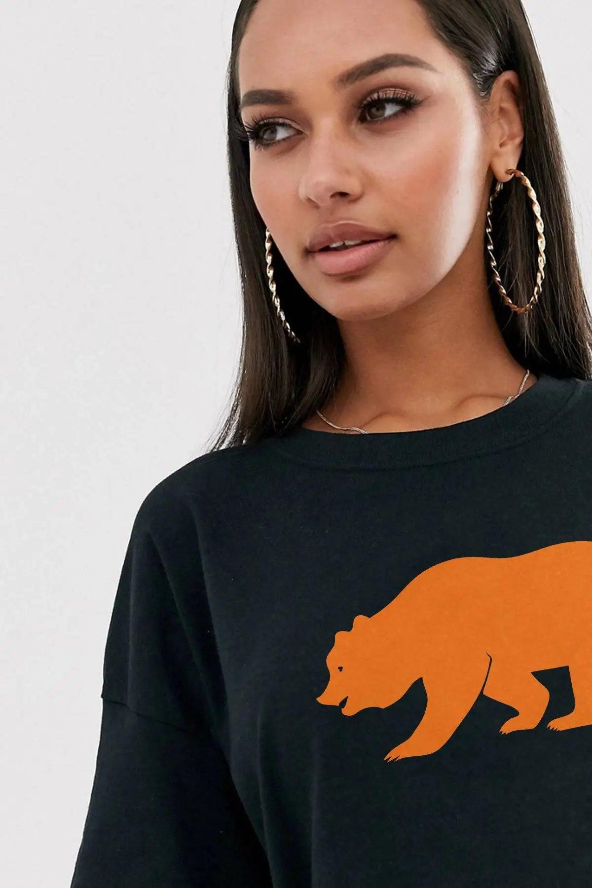 Orange Bear Oversize Kadın Tişört PΛSΛGE