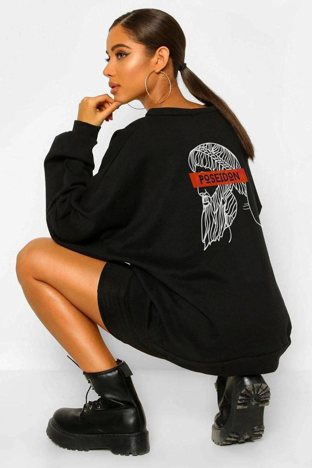 Poseıdon Oversize Kadın Sweatshirt PΛSΛGE