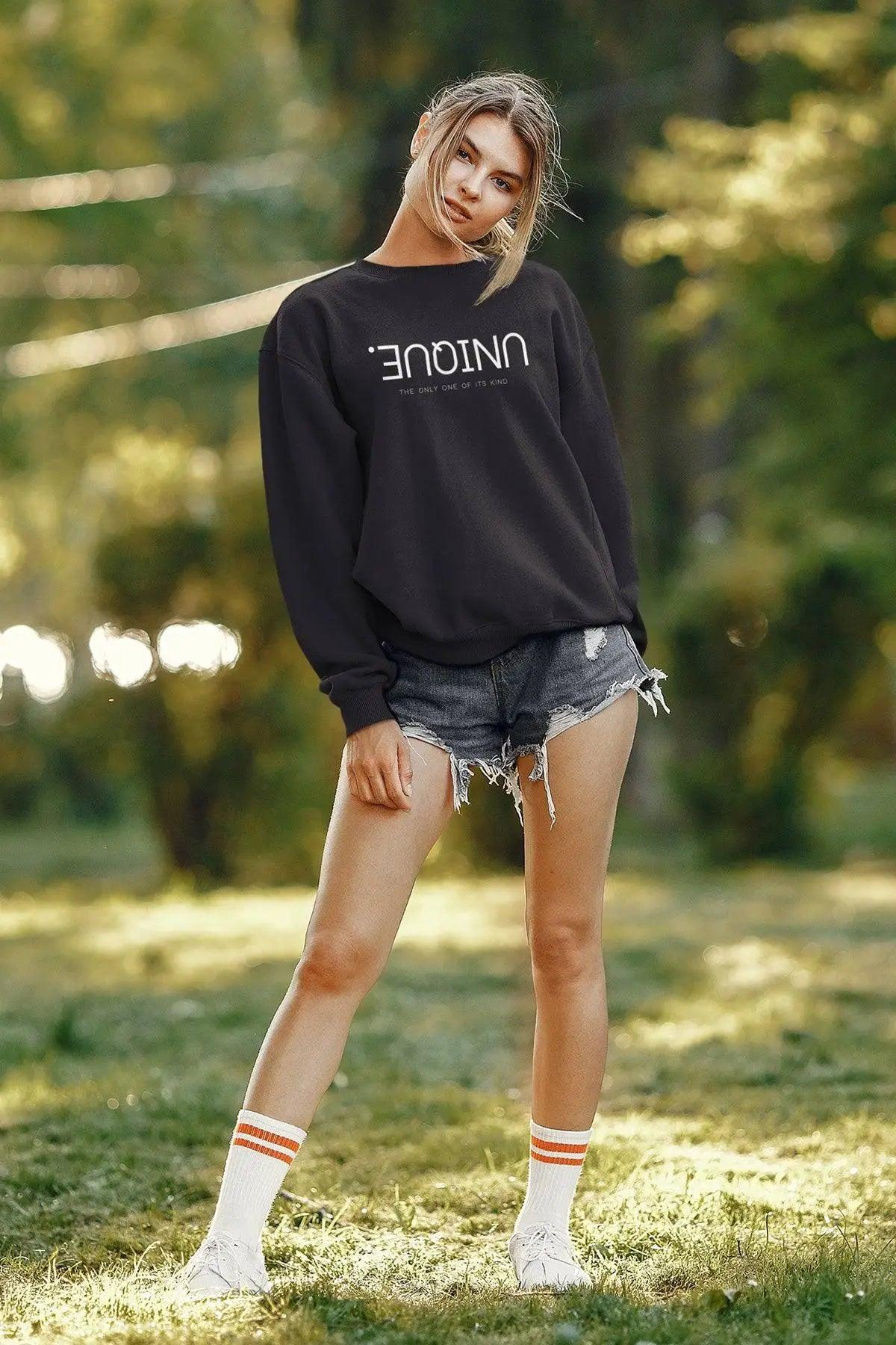 UNİQUE Oversize Kadın Sweatshirt PΛSΛGE