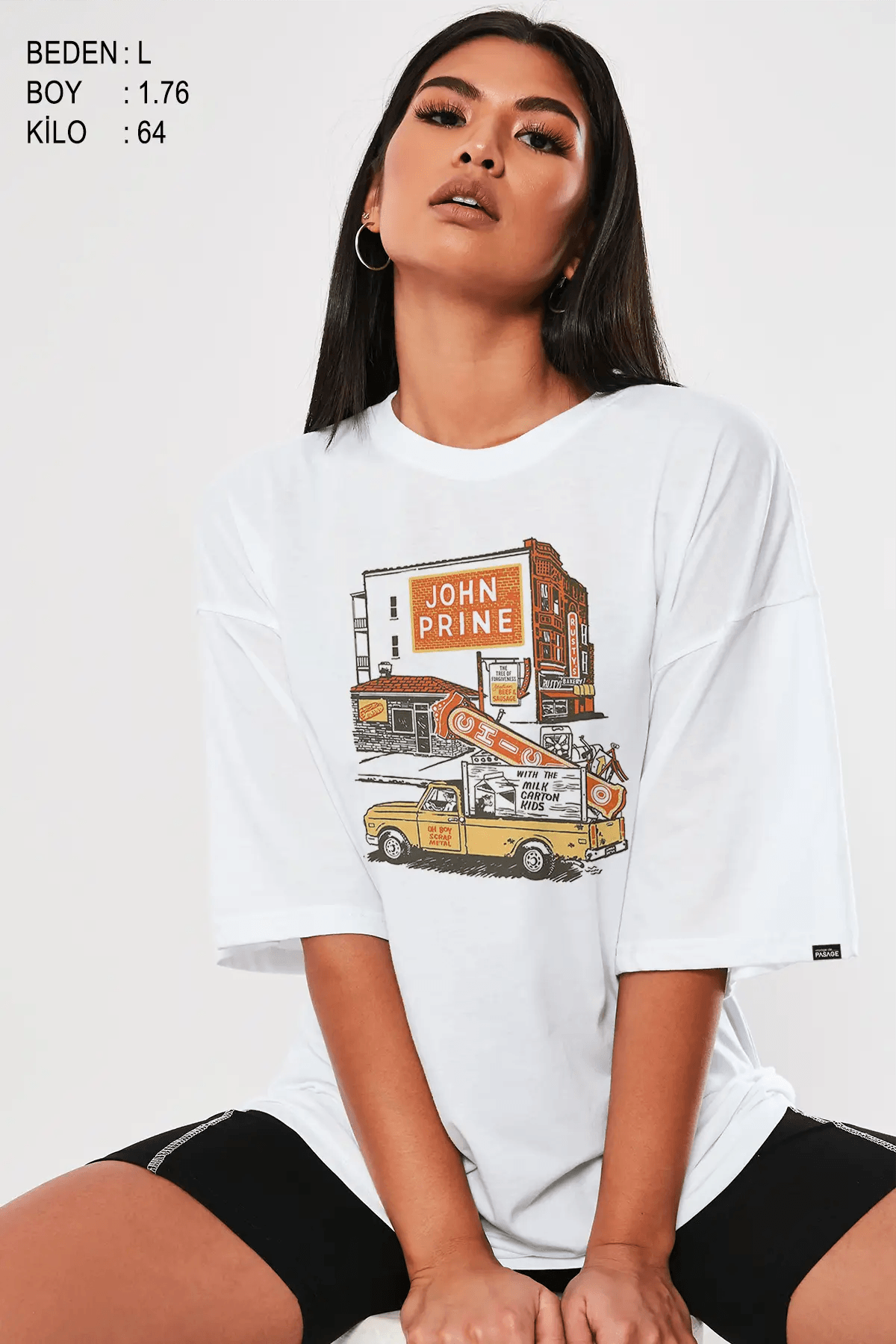 Urban Chaos Oversize Kadın Tişört PΛSΛGE