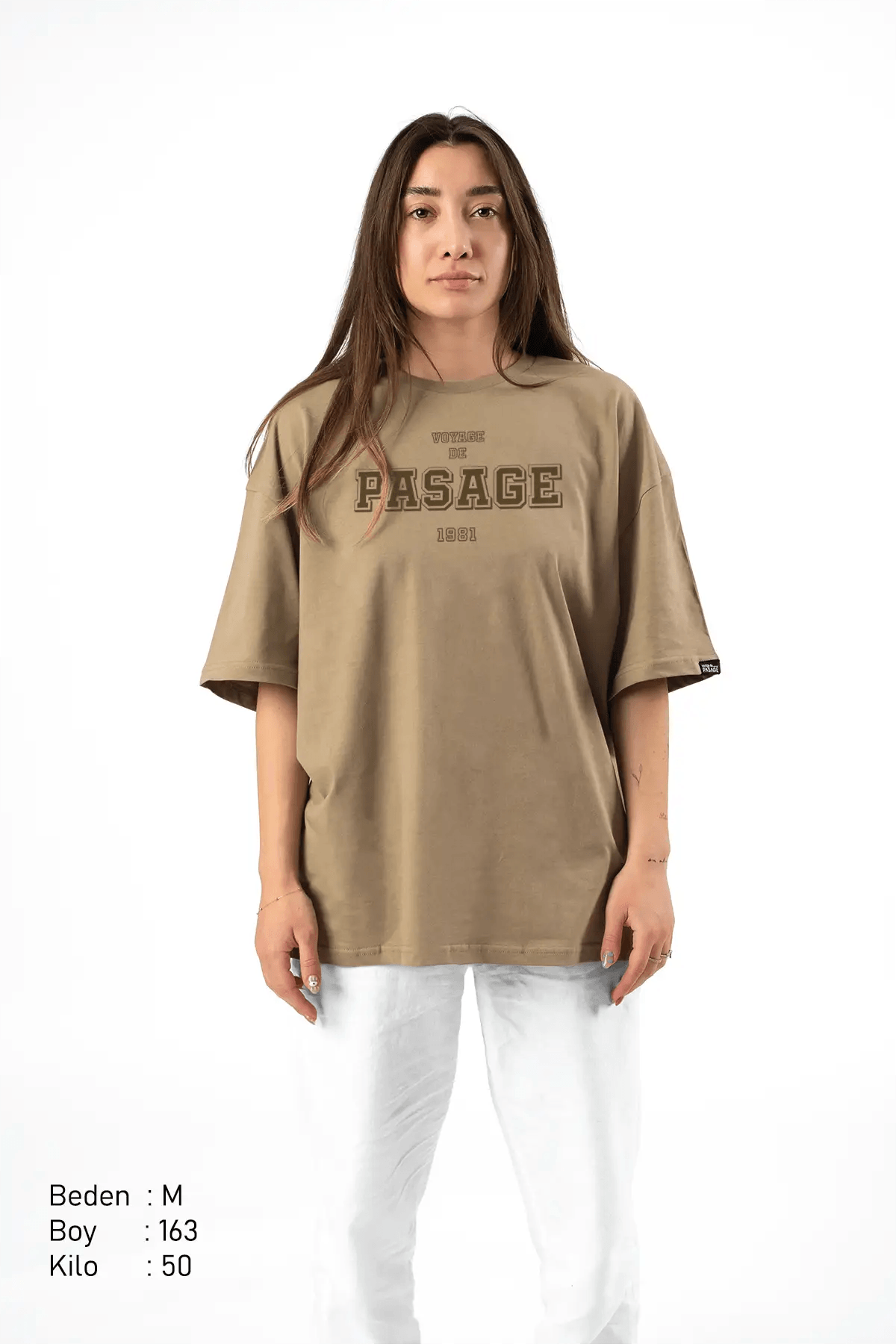 Vdp 1981 Camel Oversize Kadın Tişört PΛSΛGE