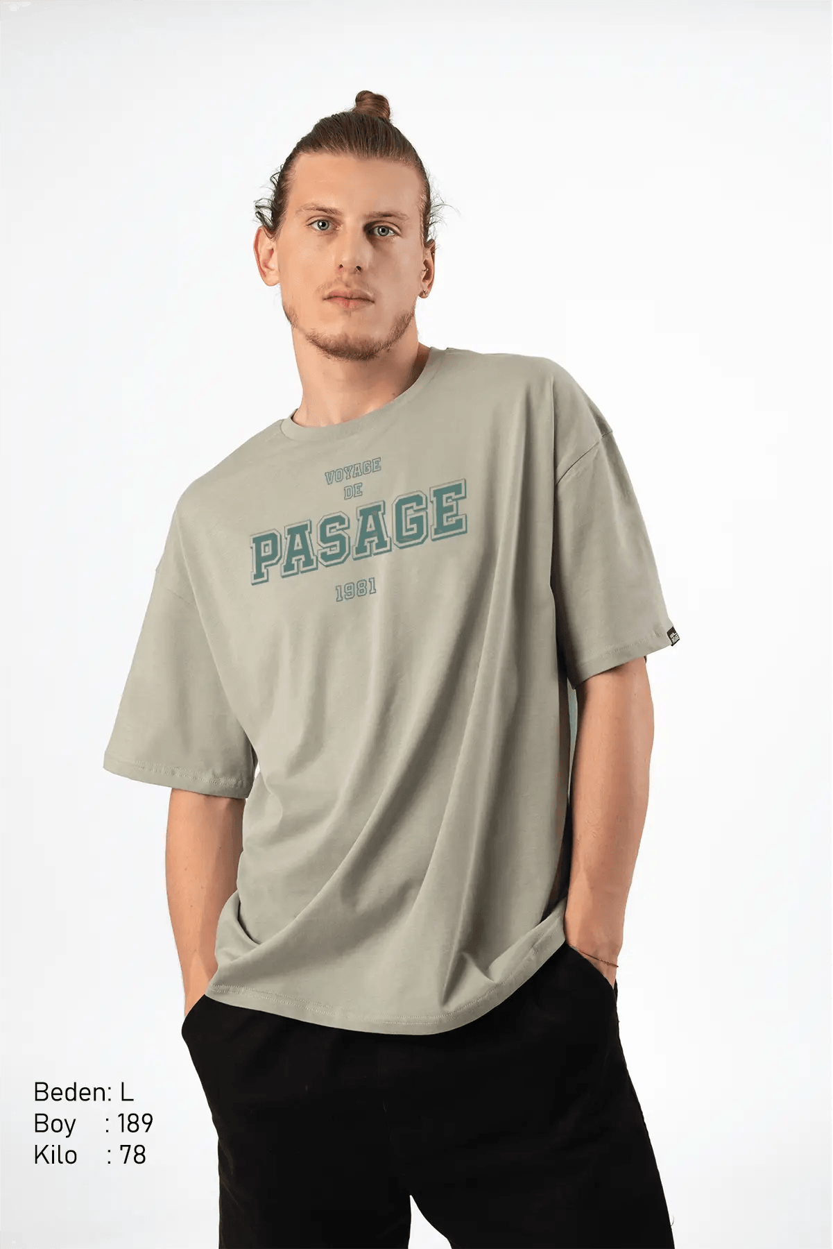 Vdp 1981 Pastel Yeşil Oversize Erkek Tişört PΛSΛGE
