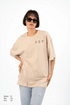 Vdp Bej Oversize Kadın Tişört PΛSΛGE