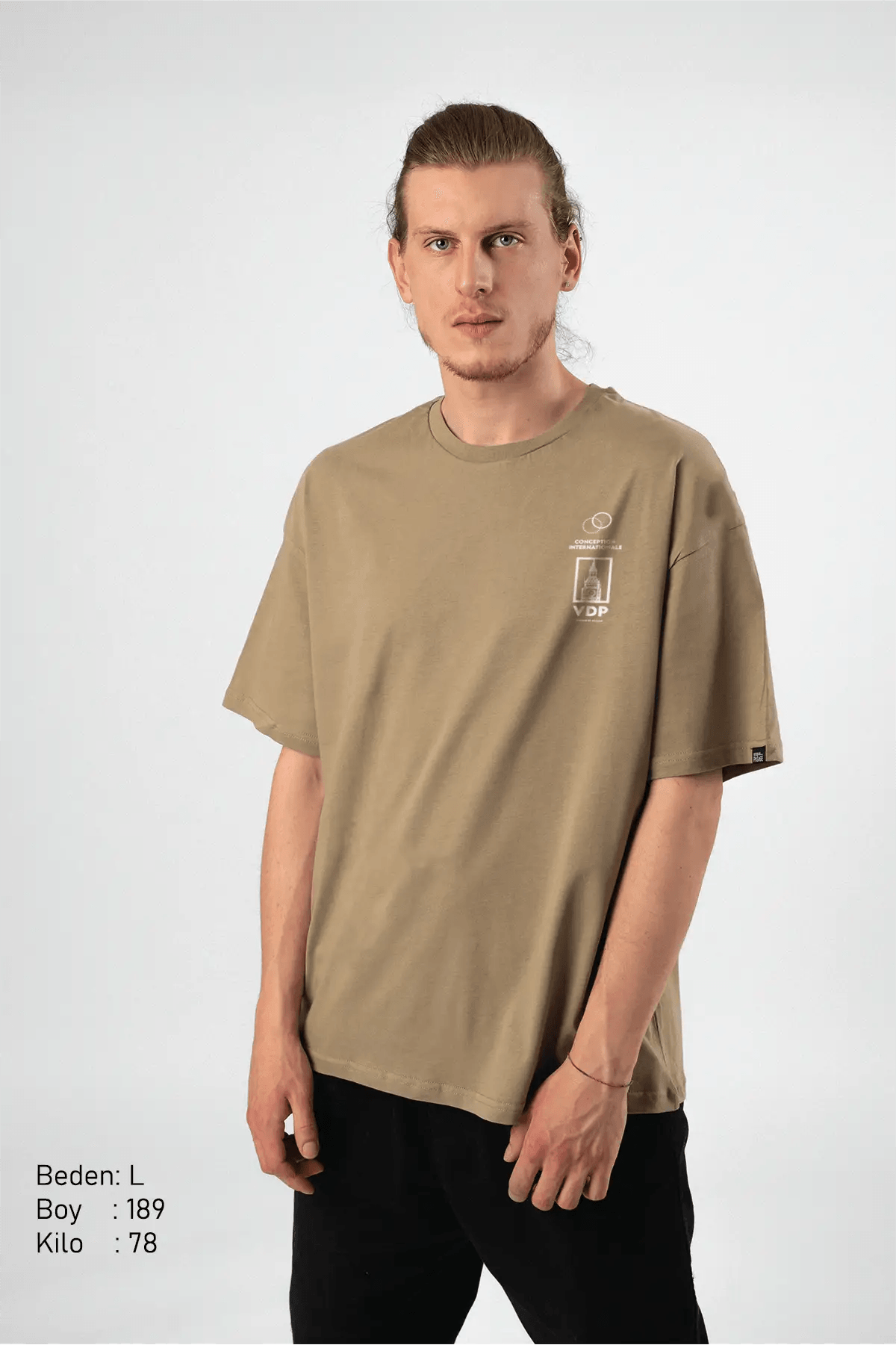 Wined Camel Oversize Erkek Tişört PΛSΛGE
