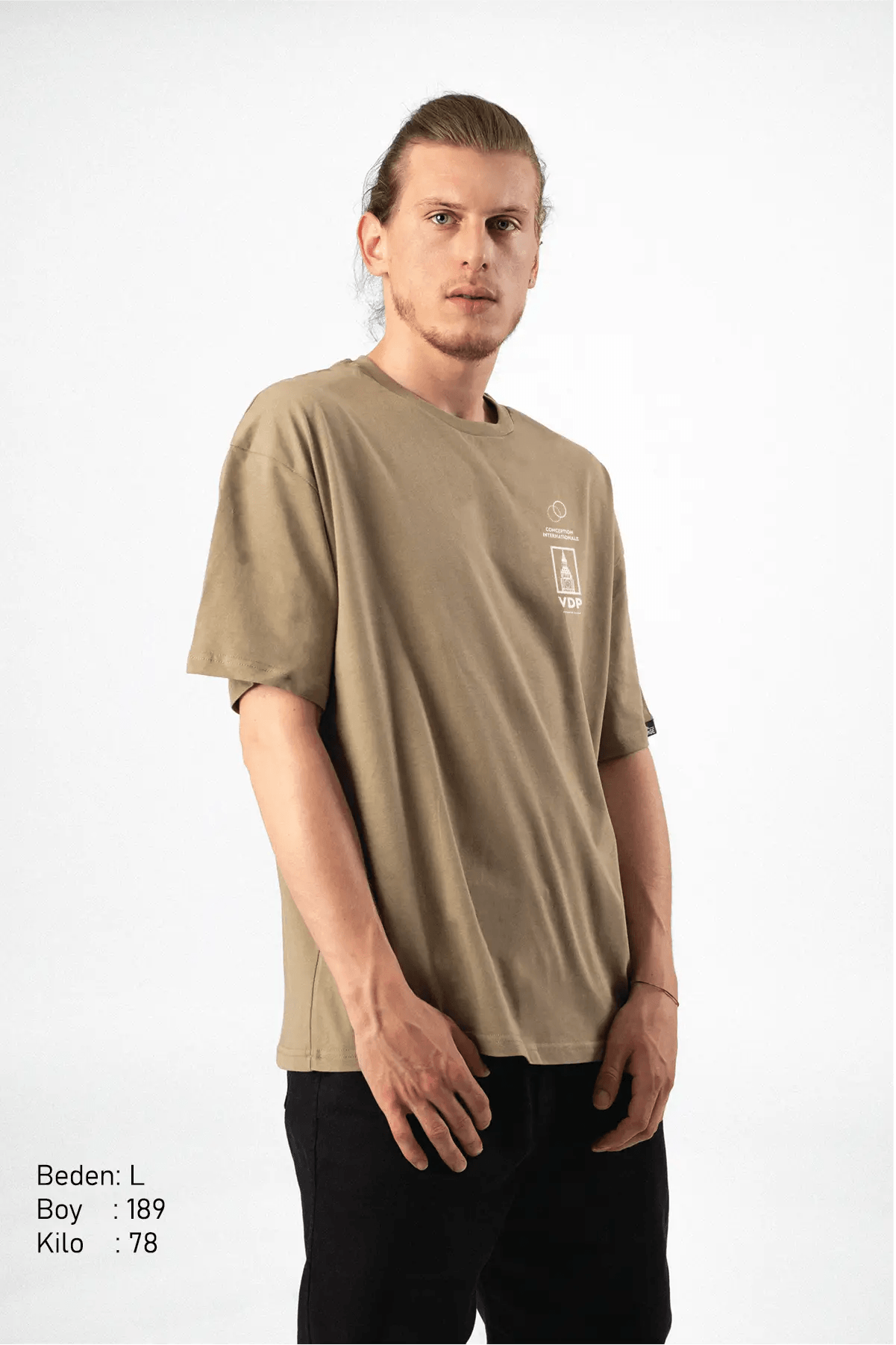 Wined Camel Oversize Erkek Tişört PΛSΛGE