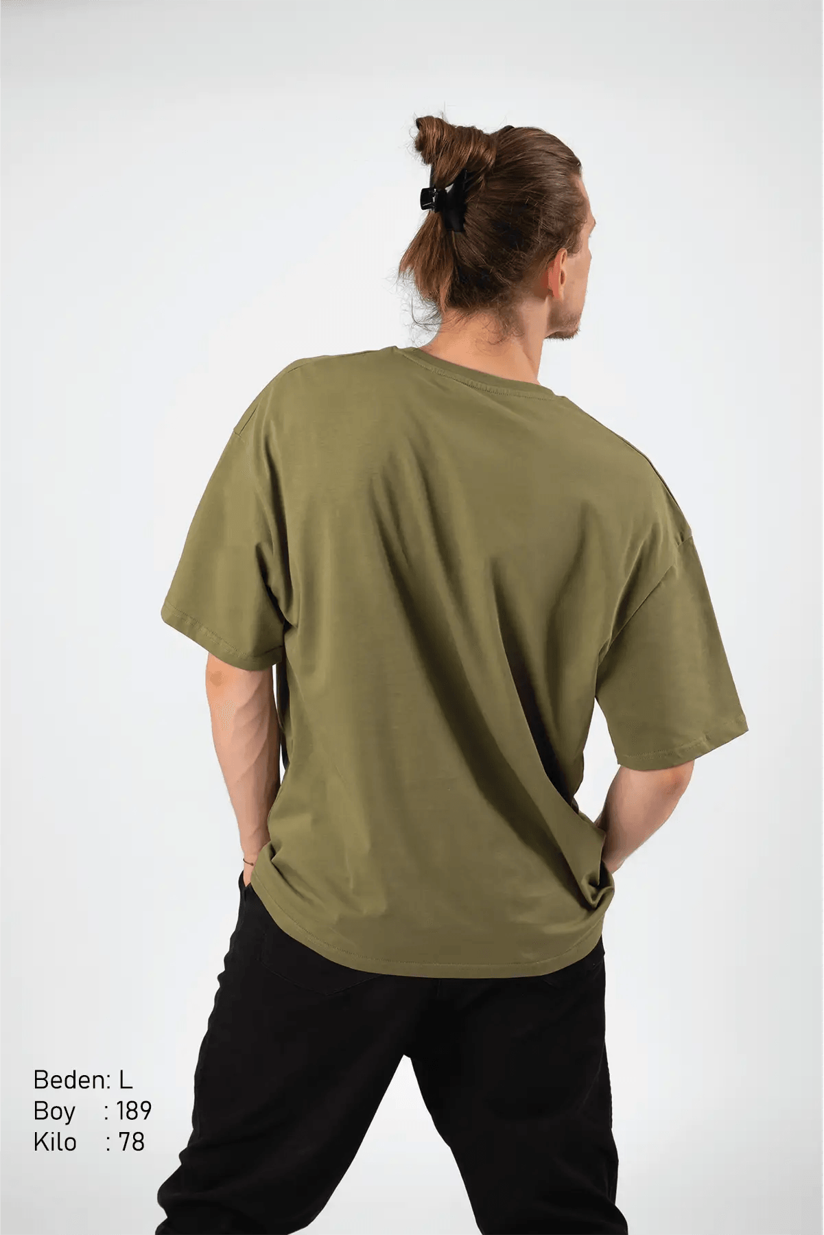 Wined Haki Oversize Erkek Tişört PΛSΛGE