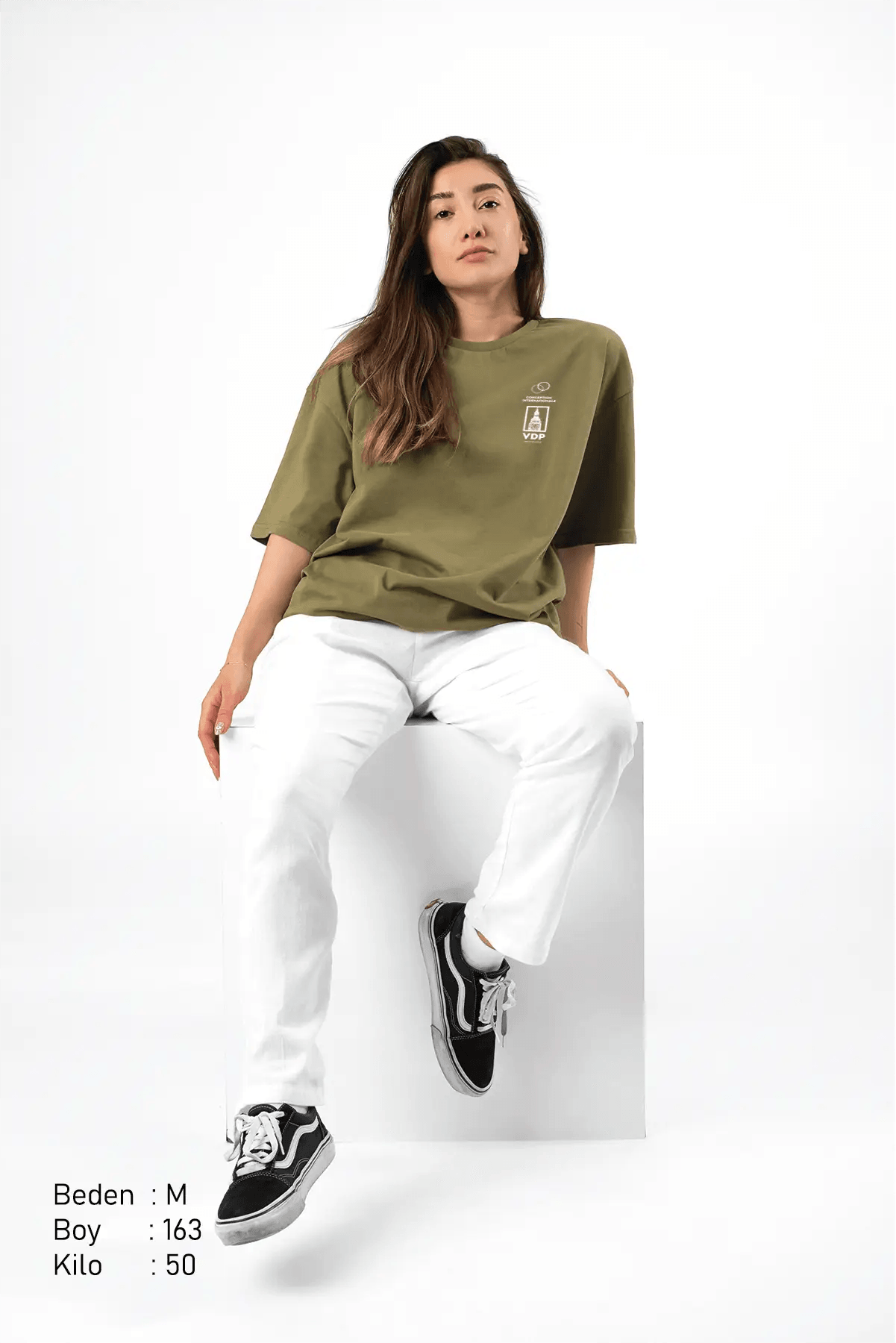 Wined Haki Oversize Kadın Tişört PΛSΛGE