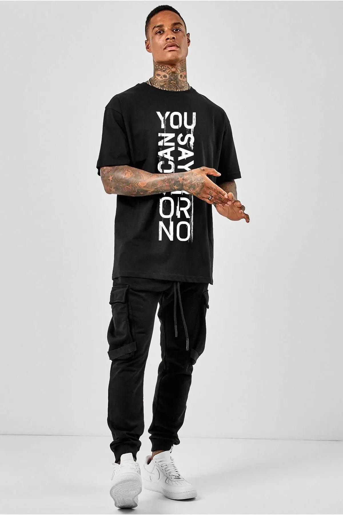 Yes or No Oversize Erkek Tişört - PΛSΛGE