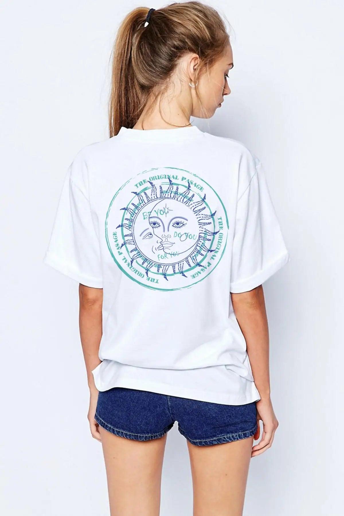 Bohemian Oversize Kadın Tişört - PΛSΛGE