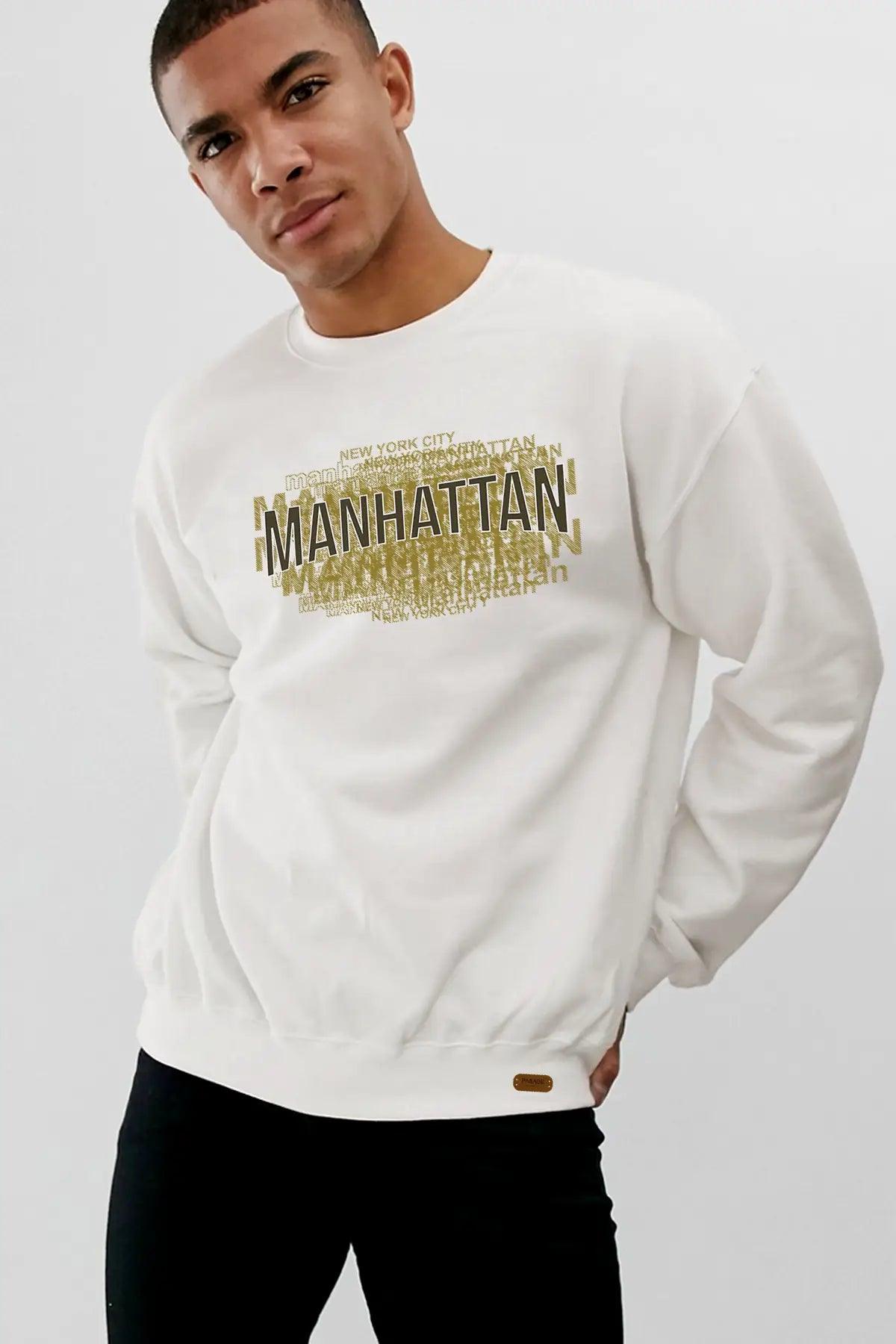 Manhattan City Oversize Erkek Sweatshirt - PΛSΛGE