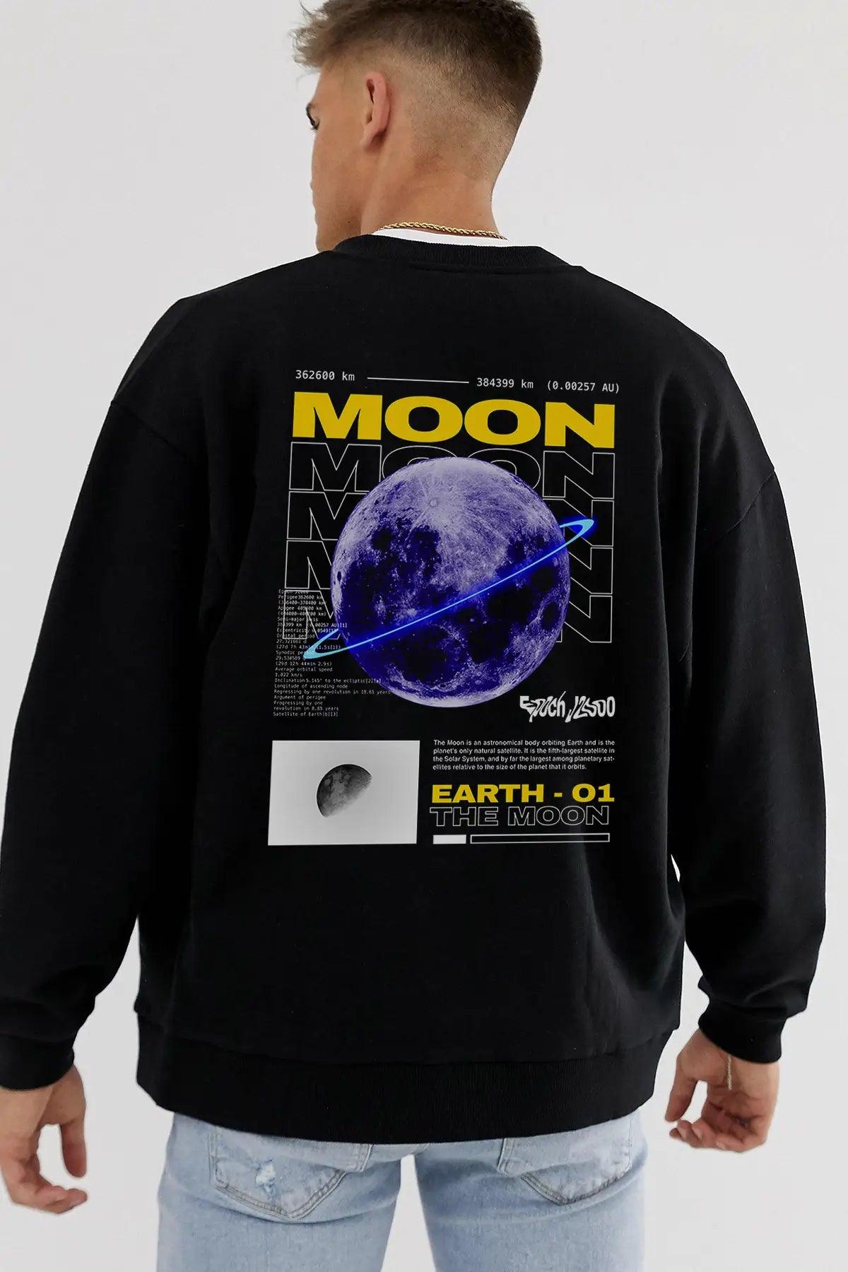 The Moon Oversize Erkek Sweatshirt - PΛSΛGE