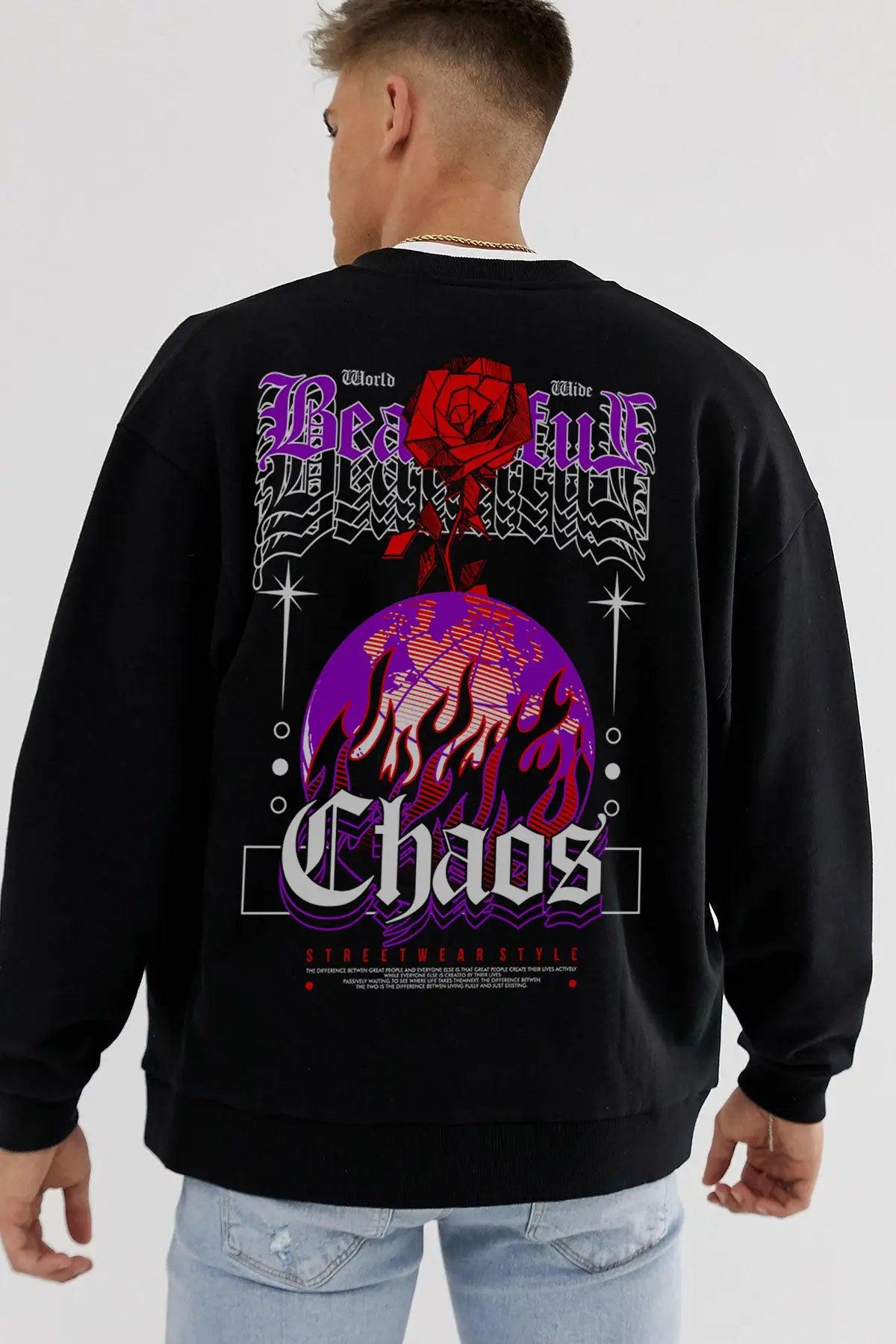 Chaotic Oversize Erkek Sweatshirt - PΛSΛGE
