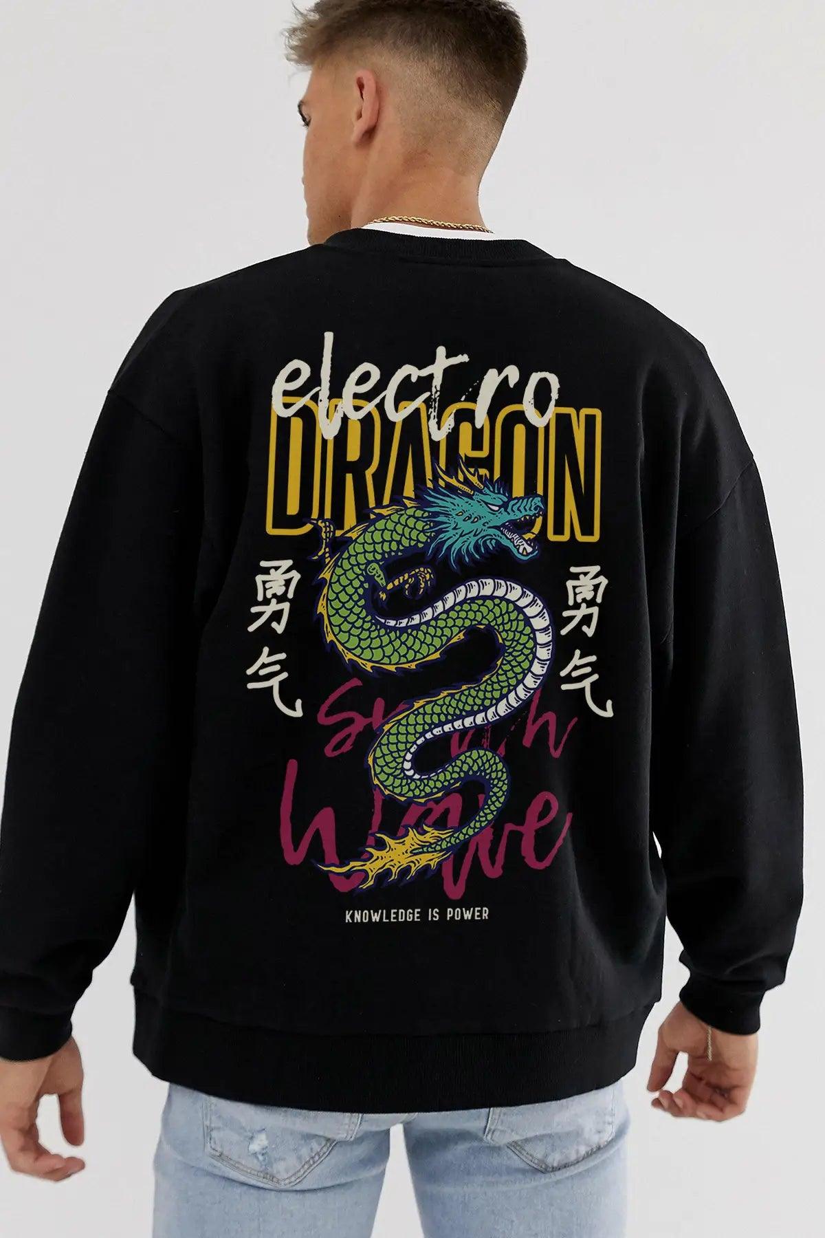 Electro Dragon Oversize Erkek Sweatshirt - PΛSΛGE