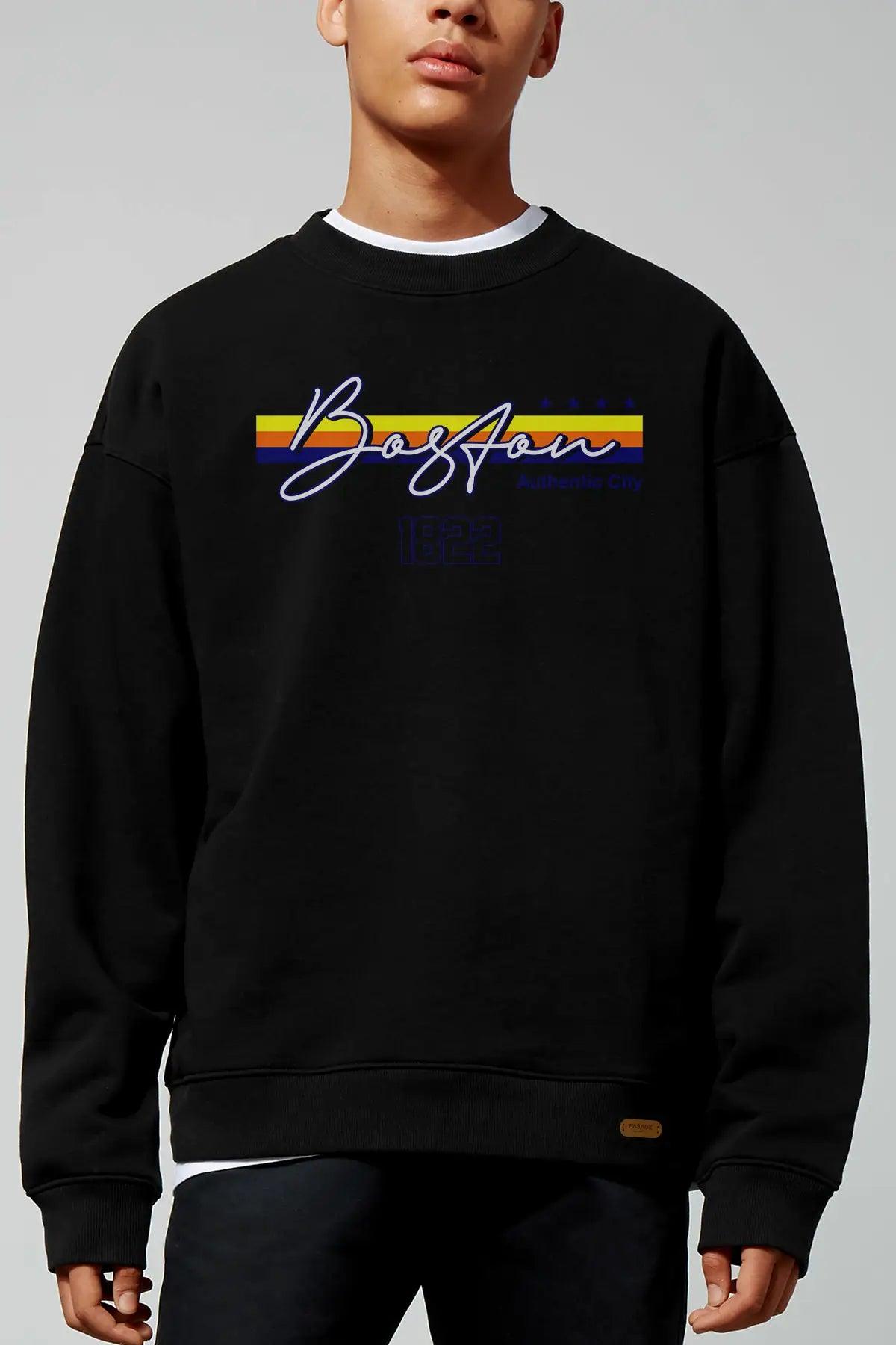 Boston City Oversize Erkek Sweatshirt - PΛSΛGE