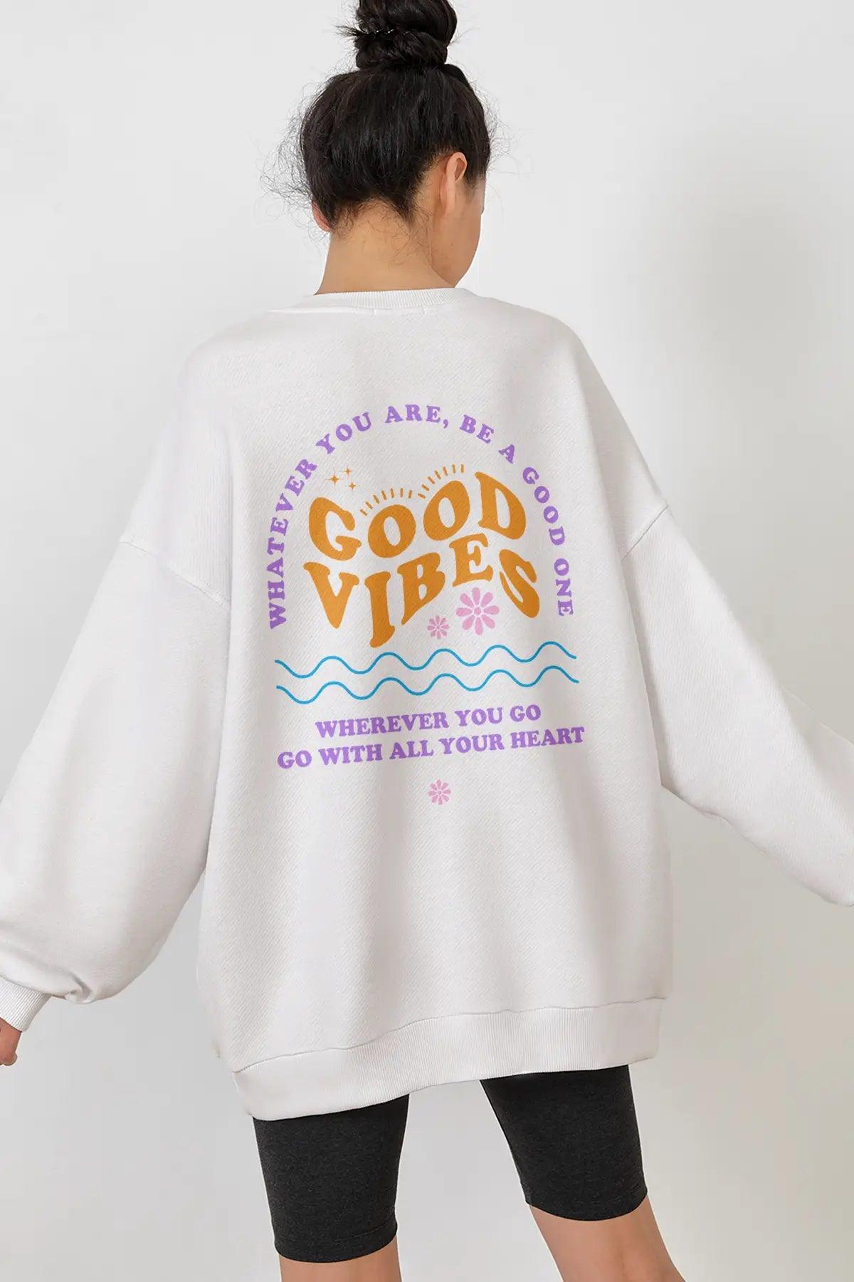 Vibes Oversize Kadın Sweatshirt - PΛSΛGE