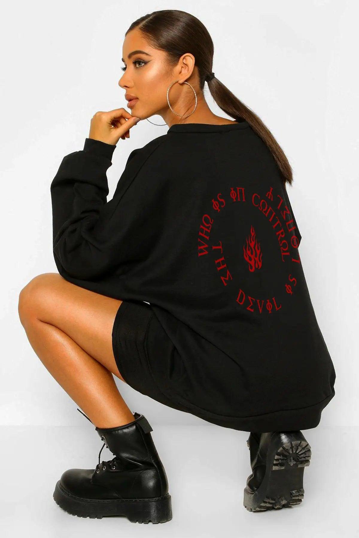 The Devil Oversize Kadın Sweatshirt - PΛSΛGE